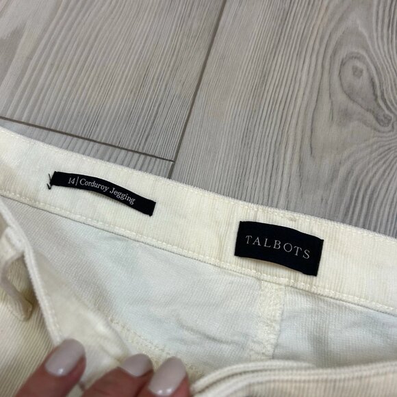 Talbots Corduroy Jeggings High Waist Ankle Length Women’s Ivory Cream Size 14 - Picture 11 of 11
